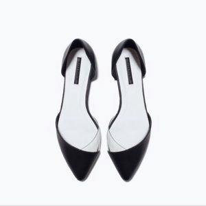 Zara Black Vinyl D’orsay Flats